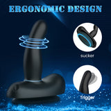 4IN1 Unisex Wiggling Prostate Massager Strap-On Dildo Anal Vibrator With Remote Control & Suction Cup